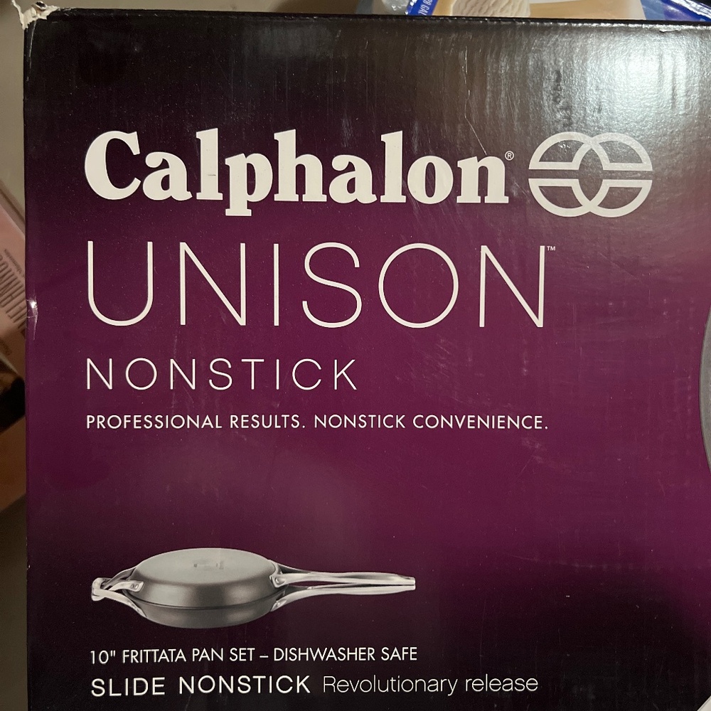 New calphalon unison nonstick frittata pan set 10 inch
